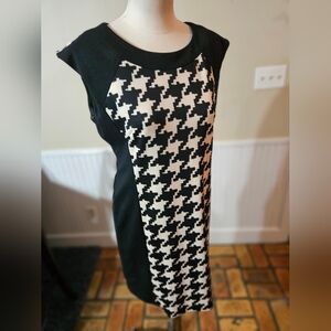 Jessica Howard Cream Houndstooth Dress Size 12P